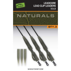 Fox Zestaw EDGES Naturals Leadcore Power Grip Lead Clip Leaders 50lb