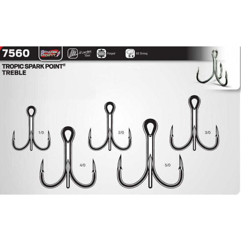 Treble hook vmc tropic spark point 7560