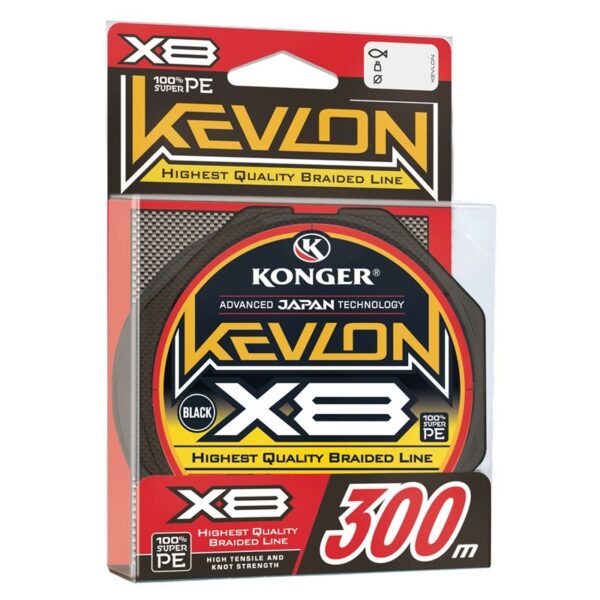 Konger Plecionka Kevlon x8 Black 0,20mm 300m