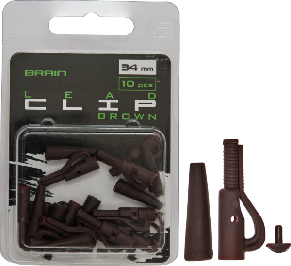 Brain Bezpieczny klips ze stoperem 34mm brązowy
