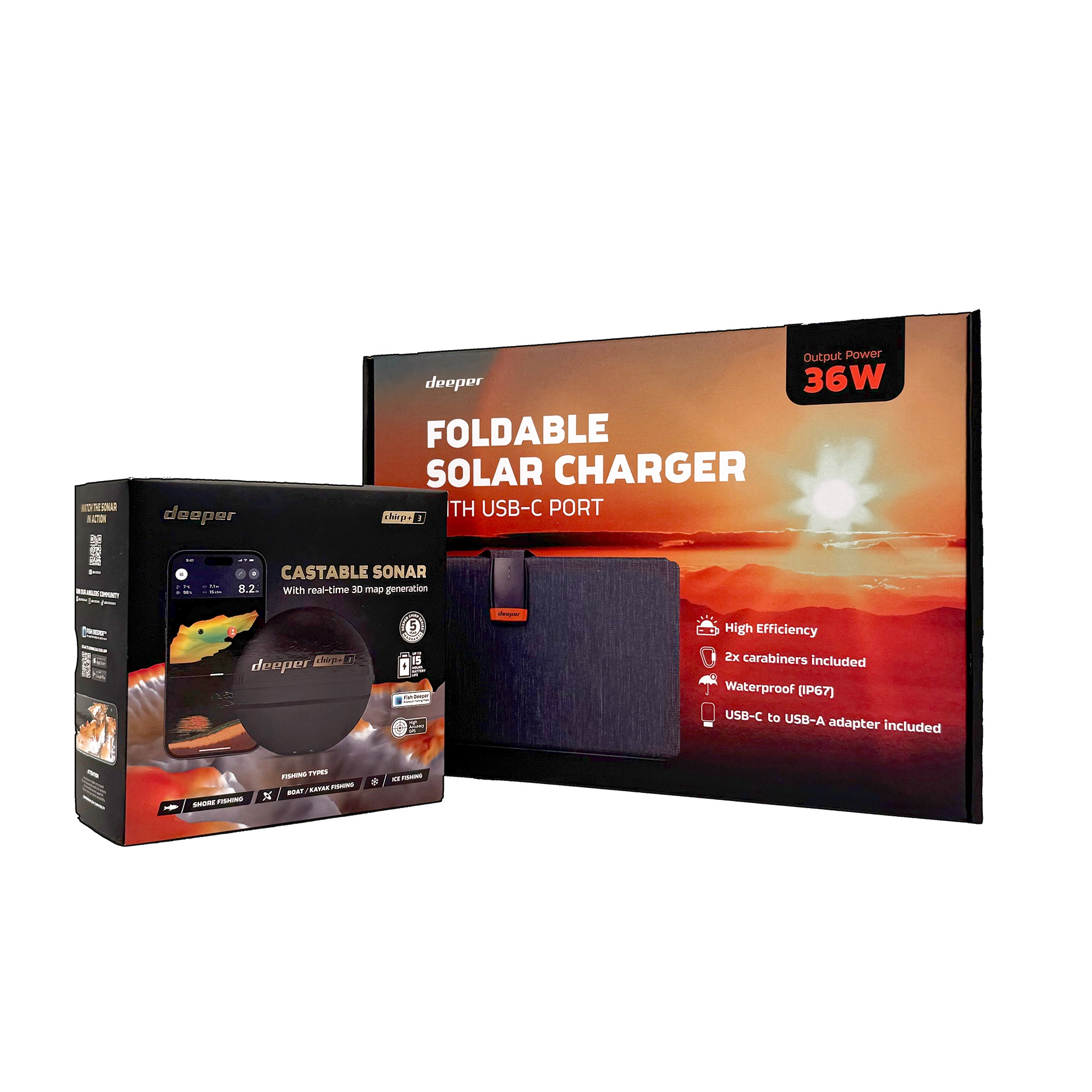 Deeper Echosonda Sonar CHIRP+3 + Panel Słoneczny