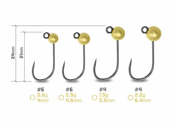 Delphin Główka Jigowa Wolframowa T-Area Złota 4mm 0,6g #6
